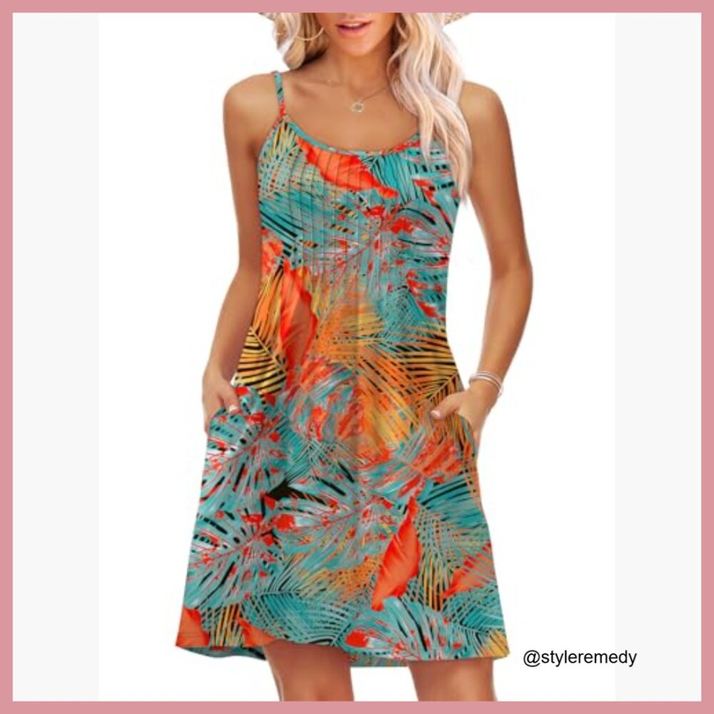 Polyester Spandex Blend Spaghetti Strap Sundress … - image 2